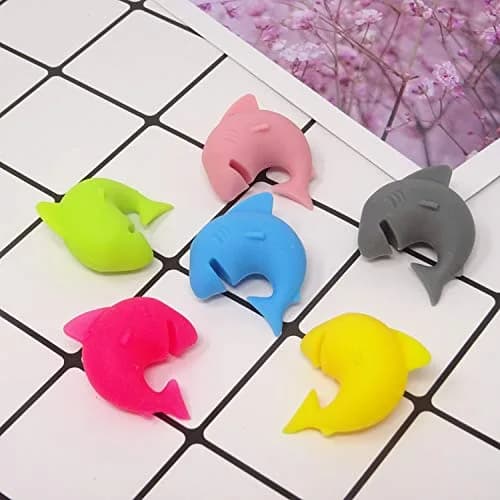 Honbay Cute Silicone Glass Identifier Drink Markers, Shark and Snail (12PCS) thumbnail 4