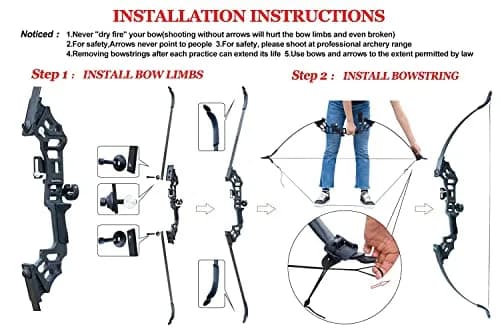 IS-TONGTU Takedown Recurve Bow and Arrow Set 51" 40 lb | Complete Archery Kit for Beginners thumbnail 8