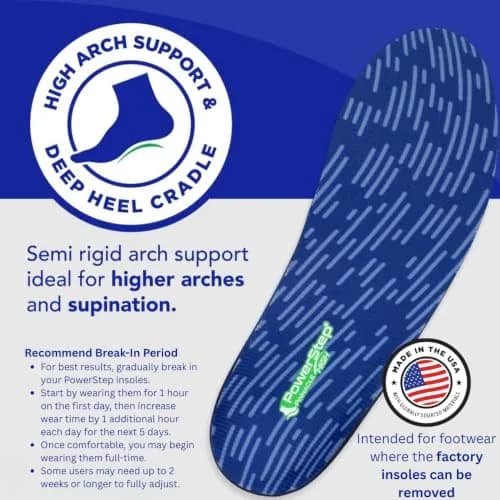 PowerStep Pinnacle High Arch Orthotic Insoles | Plantar Fasciitis Relief & Supination Support for Men & Women thumbnail 4