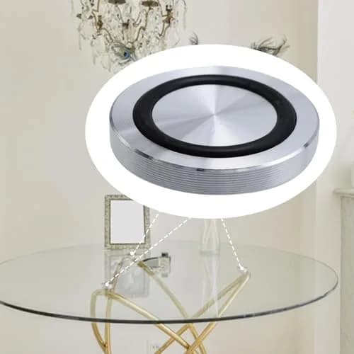 Antrader Aluminum Disc with Anti-slip Rubber Ring 40mm x 7mm | Glass Table Top Adapter for Furniture thumbnail 2