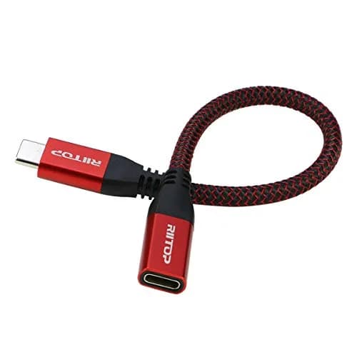 RIITOP USB C Extension Cable Short 2-Pack | 7.8inch Braided Cord for Nintendo Switch, MacBook Pro, Data & Charging thumbnail 5