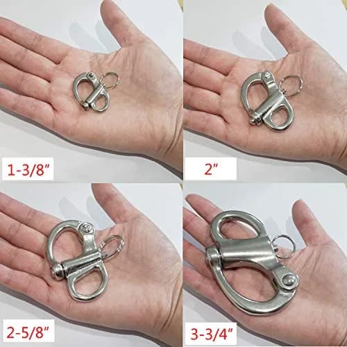 NRC&XRC 316 Stainless Steel Fixed Bail Snap Shackle 35mm (1.38") | Marine Grade for Sailing & Bracelets thumbnail 7