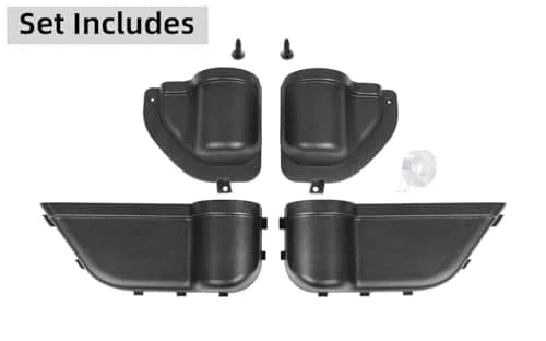 YOCTM Front Rear Door Organizer Tray for Jeep Wrangler JL JT 2018-2025 4-Piece Set | Interior Storage Accessories Black thumbnail 2