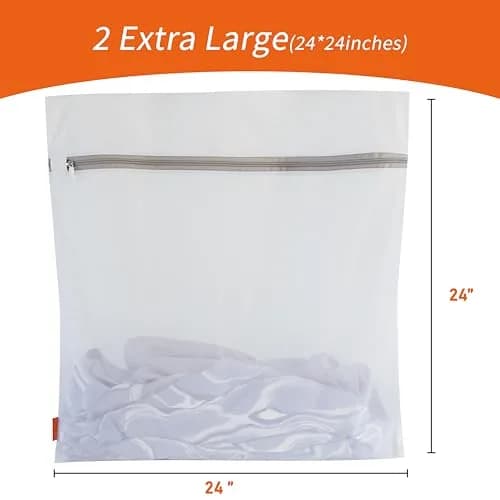 Polecasa Jumbo Mesh Laundry Bags 24x24 Inch (60x60 cm) - Pack of 2 | Protects Delicates & Bulky Items thumbnail 6