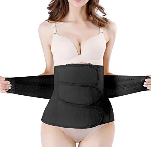 Gepoetry Postpartum Recovery Belt Belly Wrap for C-Section & Natural Birth - Black, L (33"-40" Waist) thumbnail 1