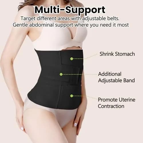 Gepoetry Postpartum Girdle C-Section Recovery Belt Belly Wrap Belly Band Black XS/S | Supports Recovery & Posture thumbnail 4