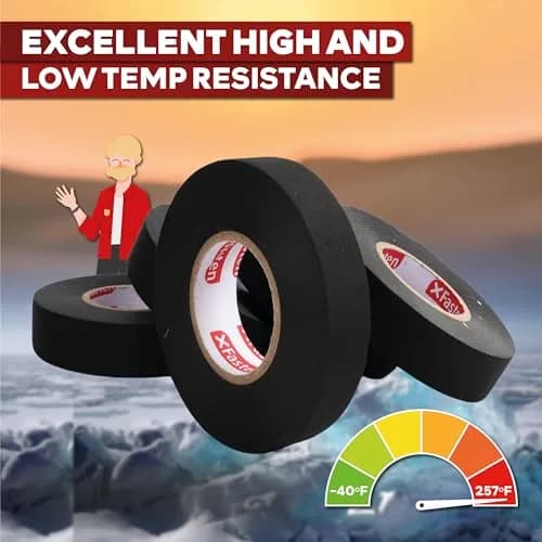 XFasten Wire Harness Tape, 3/4-Inch x 90 Feet | High Temp Automotive Felt Cloth Tape for Cables thumbnail 7