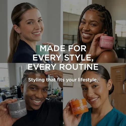 Style Factor Edge Booster Extra Strength & Moisture Rich Pomade | Strong Hold Gel for Thick & Coarse Hair | High Shine, Non-Greasy | Pink Sapphire, 3.38 oz thumbnail 5