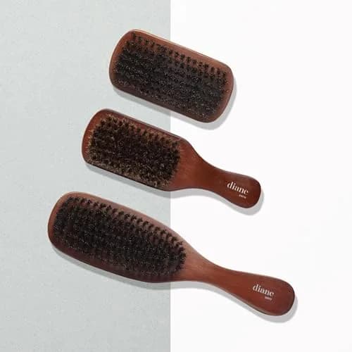 Diane Reinforced Boar Bristle Curved Military Wave Brush for Men & Barbers | Medium Bristles for Thick & Curly Hair thumbnail 5