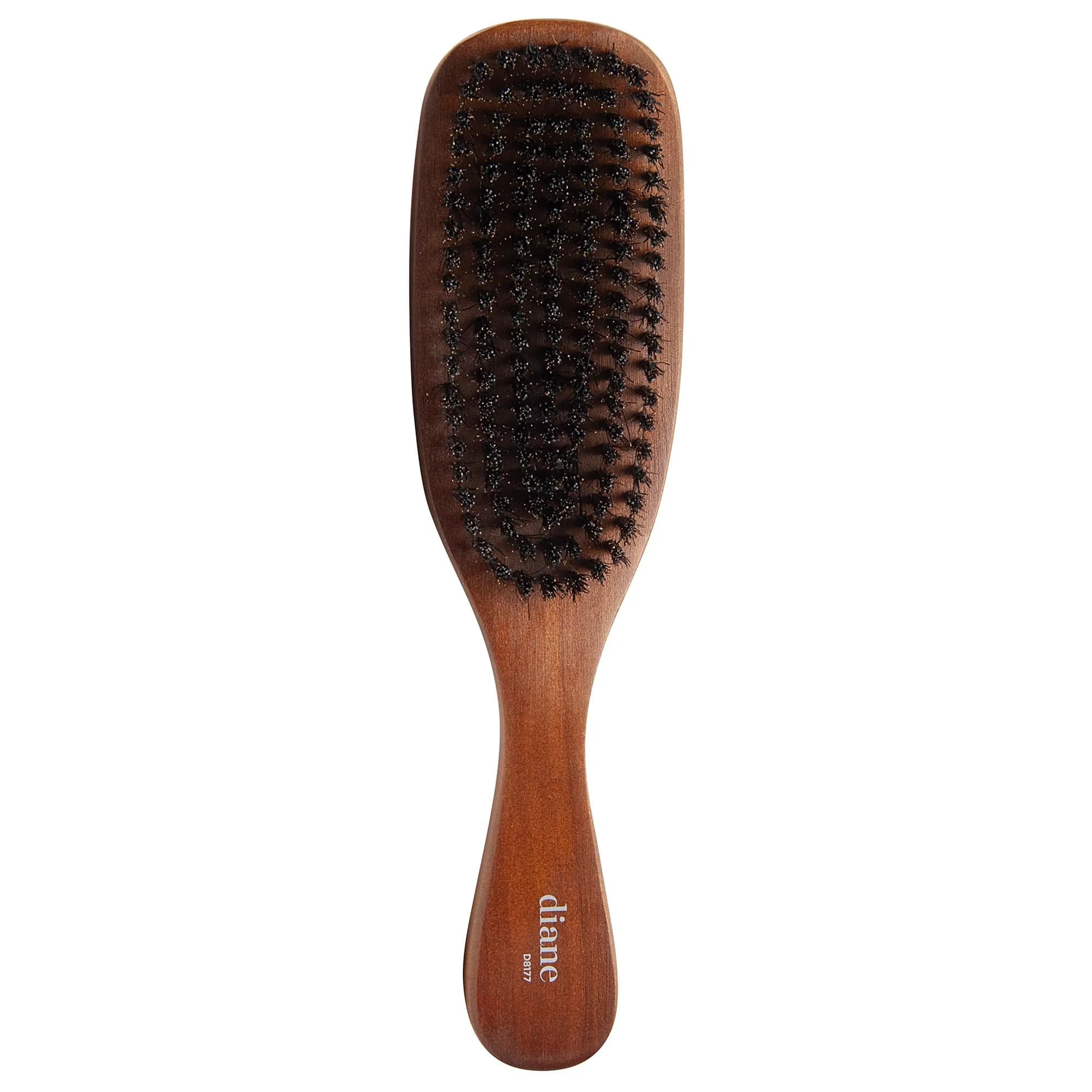 Diane Reinforced Boar Bristle Club Wave Brush for Men & Barbers – Medium Bristles for Thick & Curly Hair – 7.5" L x 2.1" W — Curved Wave