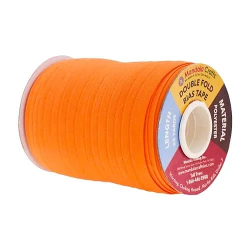 Mandala Crafts Bias Tape 55 Yds 1/2 Inch Orange Double Fold | Sewing Notions for Crafts & Apparel thumbnail 2