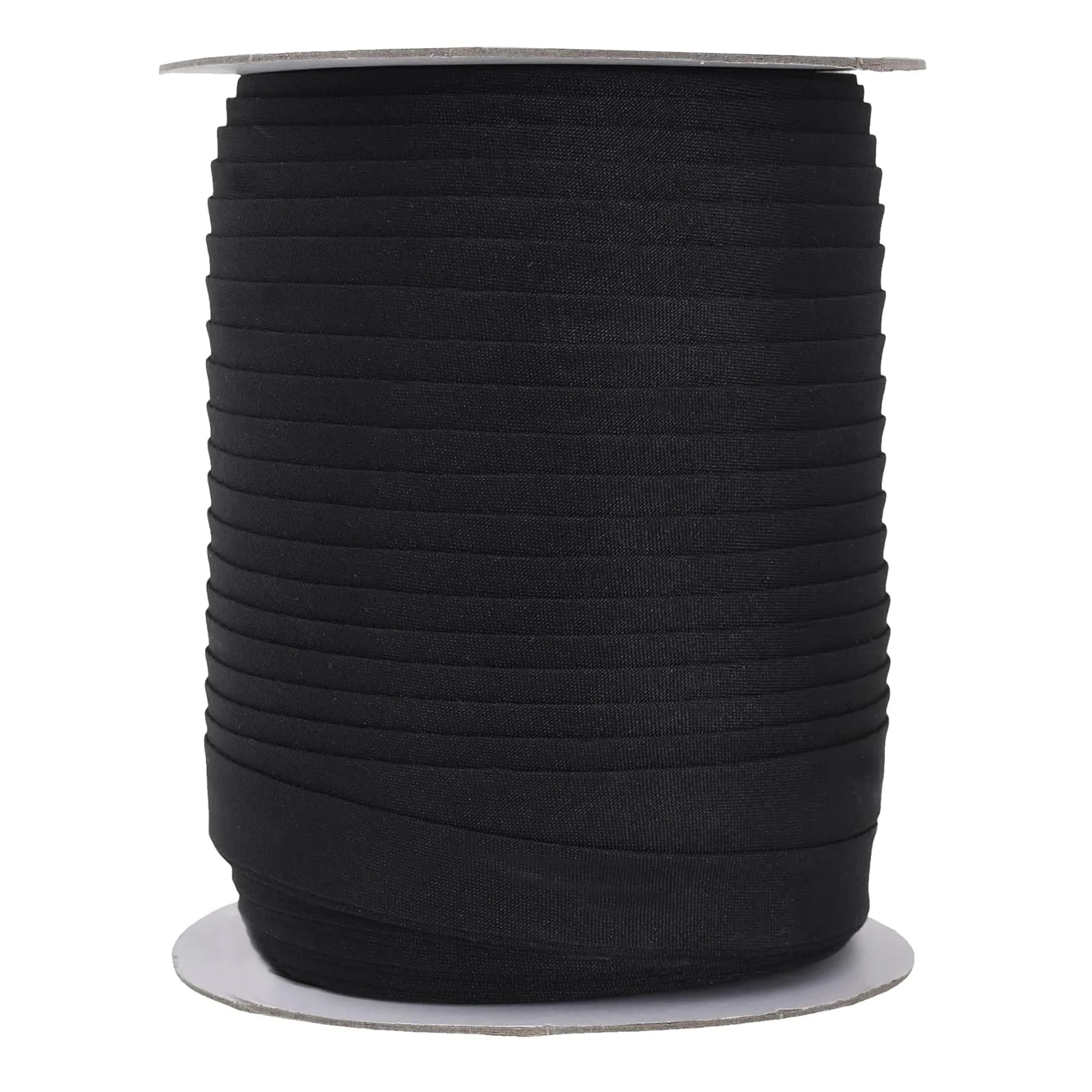 Mandala Crafts 55 Yds 1/2 Inch Black Double Fold Bias Tape for Sewing | Heavy Duty, Washable, Perfect for Garments & Home Decor - main product image