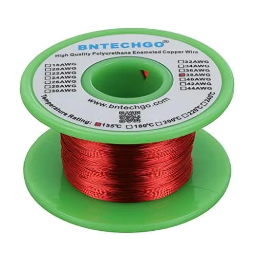 BNTECHGO 38 AWG Magnet Wire 4 oz Red Enameled Copper Wire 0.0039" (0.10mm) | High-Quality Copper Coil for DIY & Engineering thumbnail 1