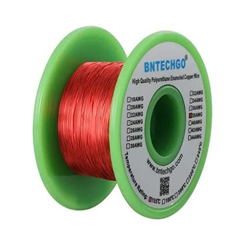 BNTECHGO 38 AWG Magnet Wire 4 oz Red Enameled Copper Wire 0.0039" (0.10mm) | High-Quality Copper Coil for DIY & Engineering thumbnail 2