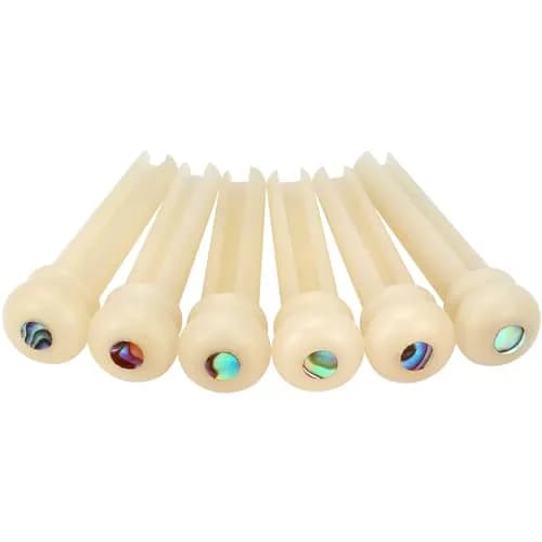 Blisstime 6pcs Unbleached Guitar Bone Bridge Pins Natural Bone Color | Improve Tone & Appearance thumbnail 1