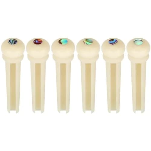 Blisstime 6pcs Unbleached Guitar Bone Bridge Pins Natural Bone Color | Improve Tone & Appearance thumbnail 3