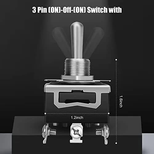 MUZHI 12V Toggle Switch 6 Pack | Heavy Duty 15A/20A SPDT Waterproof Rocker Switch for Marine and Industrial Use thumbnail 2