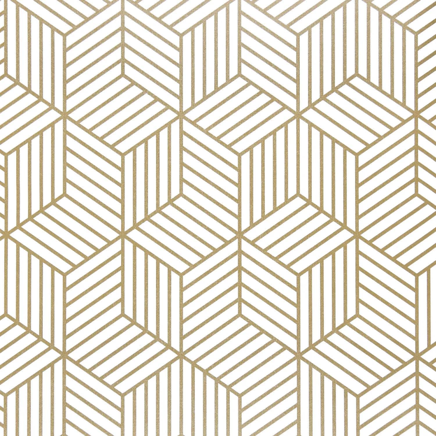 WENMER Geometric Hexagon Wallpaper 45cm x 300cm (17.7" x 118") | Self-Adhesive, Waterproof, Removable Wall Paper Roll - main product image