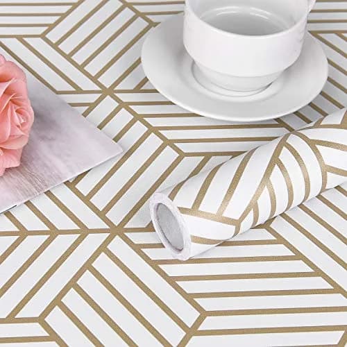 WENMER Geometric Hexagon Wallpaper 45cm x 300cm (17.7" x 118") | Self-Adhesive, Waterproof, Removable Wall Paper Roll thumbnail 9