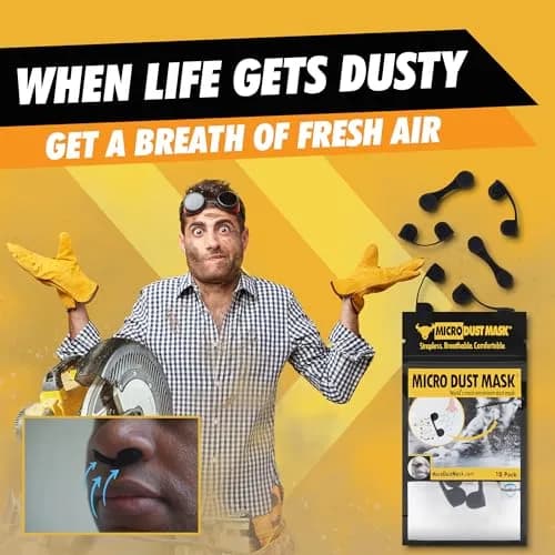 MICRO DUST MASK Black 10 Pack Respirator | Non-NIOSH Approved Nasal Filter for Minor Dust thumbnail 5