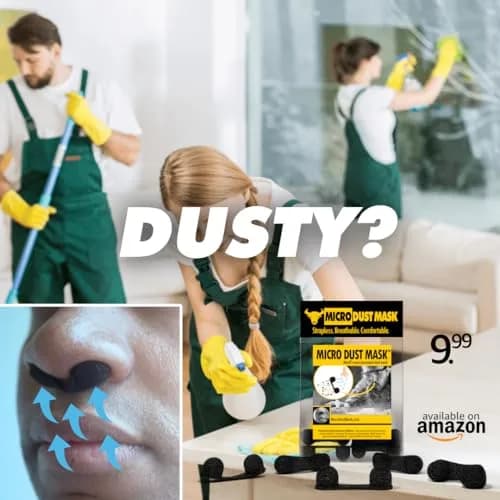 MICRO DUST MASK Black 10 Pack Respirator | Non-NIOSH Approved Nasal Filter for Minor Dust thumbnail 9