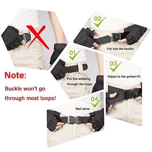 JUKMO Tactical Belt Coyote 3.8cm (1.5") | Heavy Duty Aluminum Alloy Buckle & Stretch Nylon Strap thumbnail 8