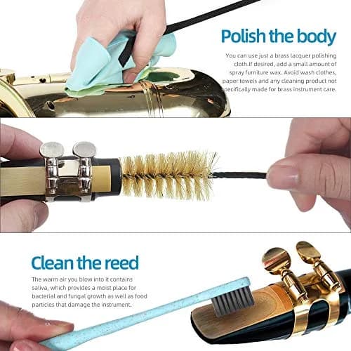 Imelod Saxophone Cleaning Kit with Case for Alto Tenor Clarinet Flute | Complete Wind & Woodwind Care thumbnail 4