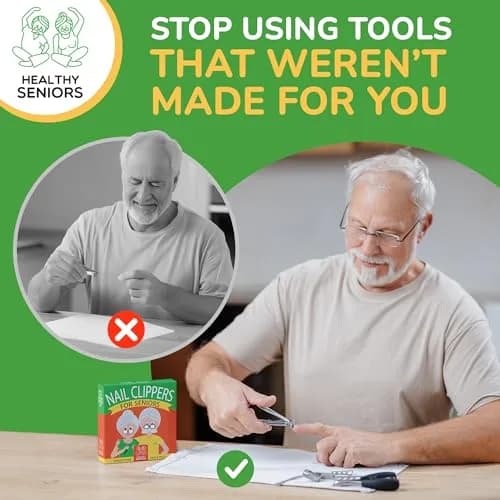 Healthy Seniors 360° Swivel Clipper Set for Diabetics and Weak Hands | Pain-Free Nail Care thumbnail 2