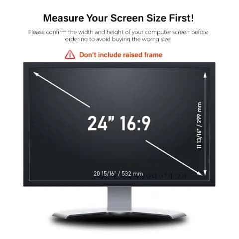 WELINC 24 Inch - 16:9 Aspect Ratio - Computer Privacy Screen Filter for Widescreen Monitor - Anti-Glare - Anti-Scratch Protector Film - Protects Your Eyes from Harmful Glare and Blue Light | 24 inch Widescreen (16:9) thumbnail 3