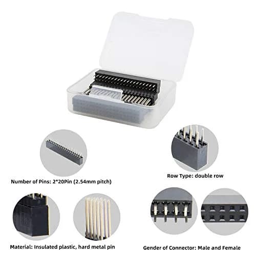 Geekworm 2x20 40 Pin GPIO Stacking Female Header Kit for Raspberry Pi | 10-Piece Set for DIY Electronics thumbnail 3