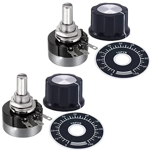 CenryKay RV24YN20S B102 1K Rotary Potentiometer with Knobs & Dials, 6mm Shaft, 20mm Length, 2-Pack | Precise Control for Audio & Circuits thumbnail 1