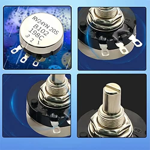 CenryKay RV24YN20S B102 1K Rotary Potentiometer with Knobs & Dials, 6mm Shaft, 20mm Length, 2-Pack | Precise Control for Audio & Circuits thumbnail 5