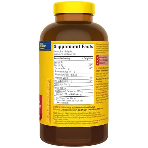 Nature Made Burp Less Fish Oil Omega 3 1200 mg Softgels 300 Count thumbnail 7