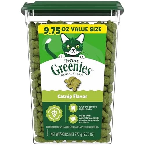 Greenies Feline Natural Dental Cat Treats Catnip Flavor 9.75 oz (276 g) | Vet-Recommended Oral Care thumbnail 1