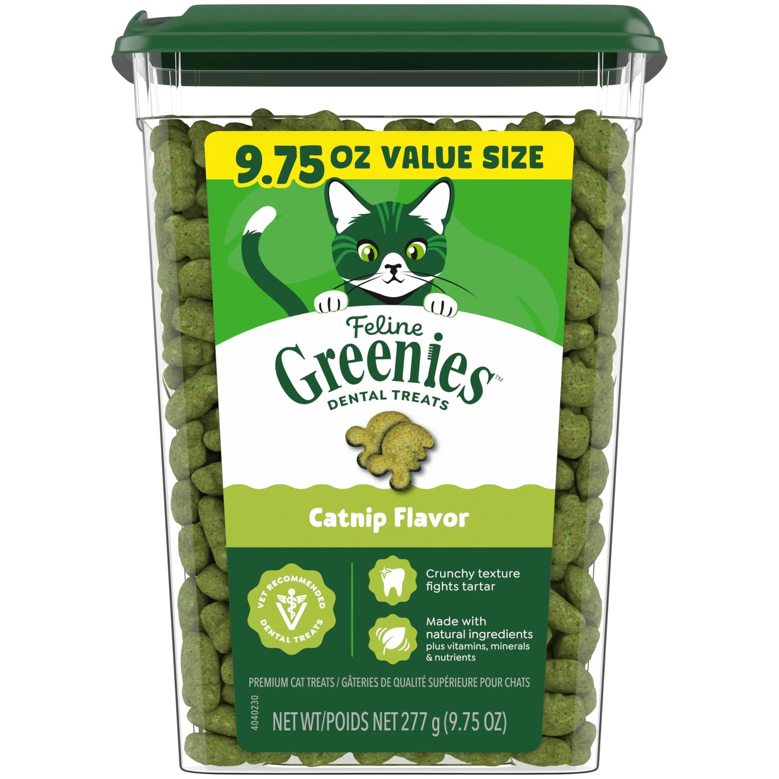 Greenies Feline Natural Dental Cat Treats Catnip Flavor 9.75 oz (276 g) | Vet-Recommended Oral Care - main product image