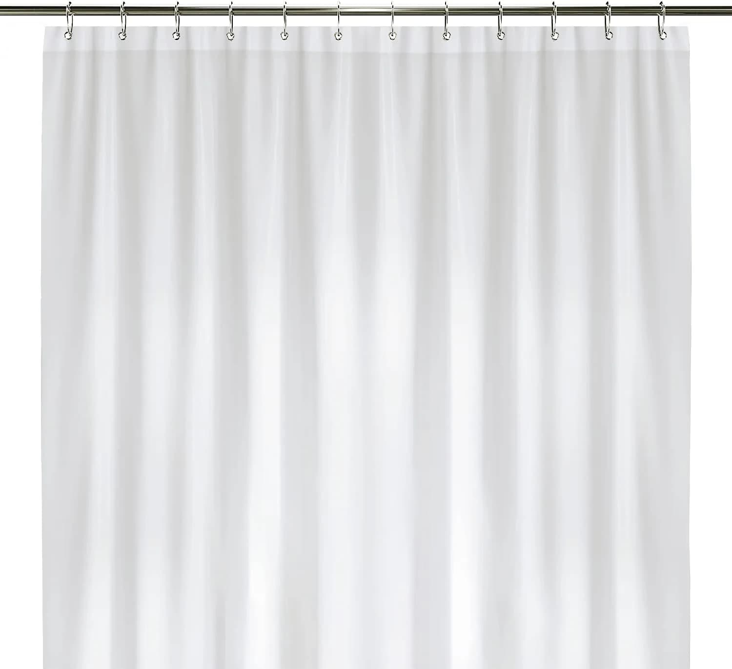 LiBa Shower Curtain PEVA 8G 36x72 Inch Waterproof Clear | Water-Resistant Bathroom Essential — 8g Peva - White