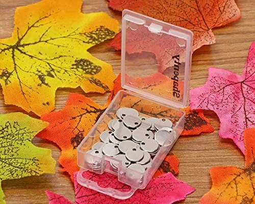 Shapenty Small Round Stainless Steel Flat Blank Stamping Tag Pendants 8MM | DIY Jewelry Charms thumbnail 5