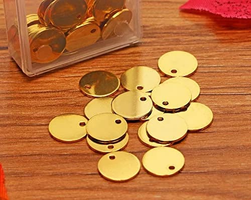 Shapenty Small Round Stainless Steel Flat Blank Stamping Tag Pendants 10MM | DIY Jewelry Charms thumbnail 2