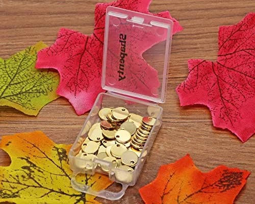 Shapenty 8mm Gold Round Stainless Steel Stamping Charms (50PCS) | Jewelry Making Supplies thumbnail 5
