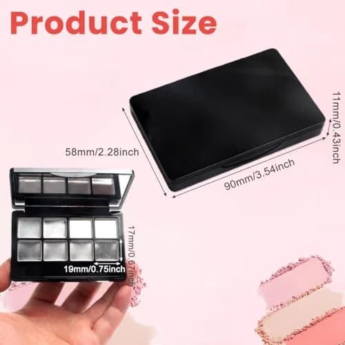 Elandy Cosmetic Case Black 90*58*11mm | Portable DIY Makeup Organizer with Mirror thumbnail 2