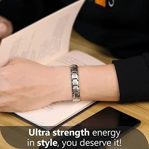 Feraco Magnetic Bracelet Titanium Steel 22cm (8.66 inch) | 18 Neodymium Magnets thumbnail 4