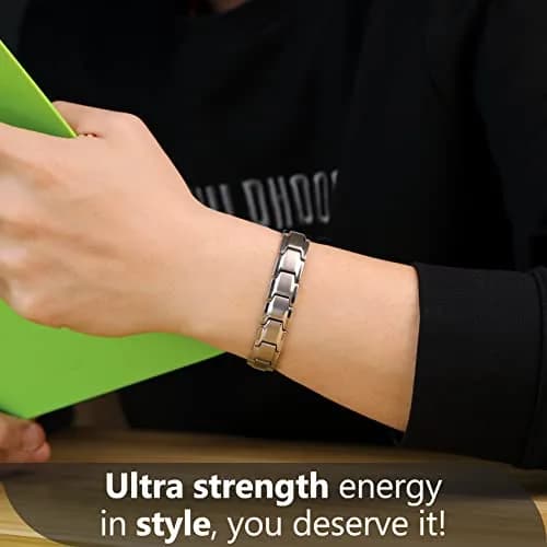 Feraco Magnetic Bracelet Titanium Steel 22cm (8.66 inch) | 18 Neodymium Magnets thumbnail 9