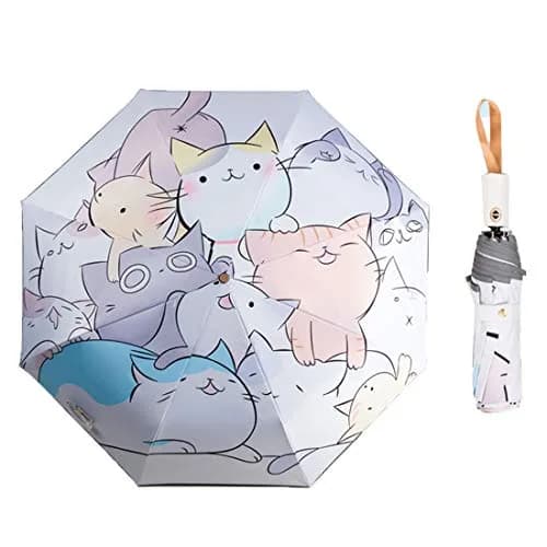 Rosavida Kids Automatic Open Cartoon Waterproof Umbrella | UV-Resistant Travel Compact 28cm thumbnail 1