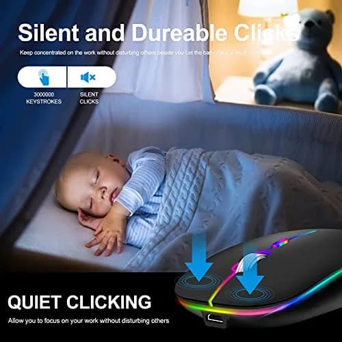 KLO Rechargeable Bluetooth Mouse | Dual Mode, 4 Connection Types, Silent, 1600 DPI, Compatible with Mac & Windows thumbnail 2