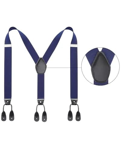 Kajeer Men Button Suspender Adjustable Y-Back Elastic Tuxedo Heavy Duty Suspender | Stylish & Durable thumbnail 2