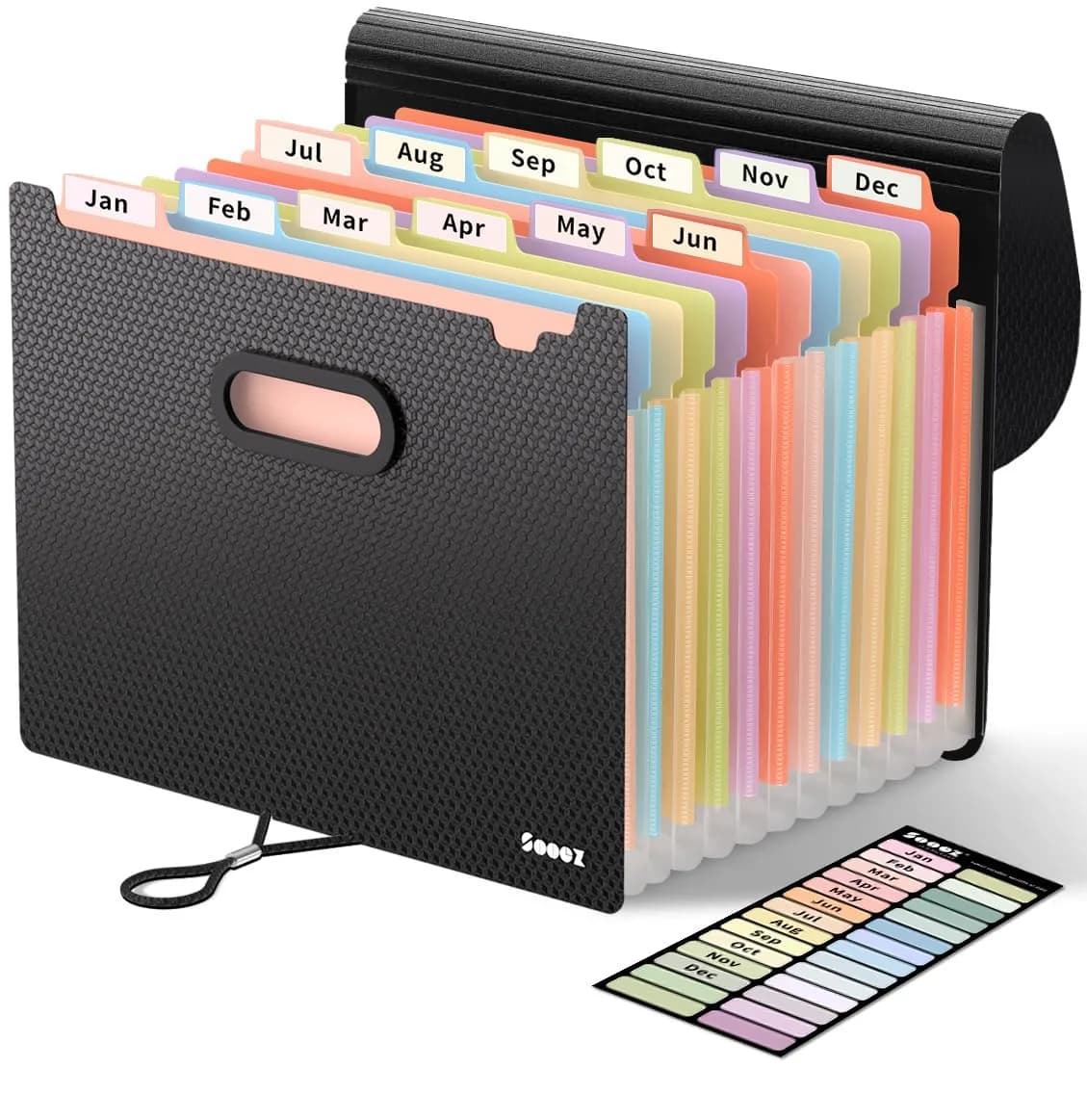 Sooez Accordion File Organizer, 13-Pocket Expanding File Folder Letter Size | Acid-Free Paper for Secure Document Storage