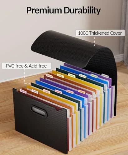Sooez Accordion File Organizer, 13-Pocket Expanding File Folder Letter Size | Acid-Free Paper for Secure Document Storage thumbnail 5