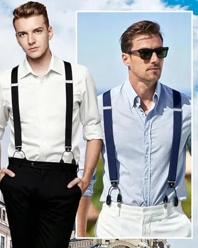 Kajeer Men Button Suspender Adjustable Y-Back Elastic Tuxedo Heavy Duty Suspender | Versatile Formal & Casual Support thumbnail 6
