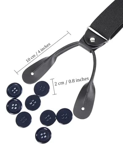 Kajeer Men Button Suspender Adjustable Y-Back Elastic Tuxedo Heavy Duty Suspender | Versatile Formal & Casual Support thumbnail 3