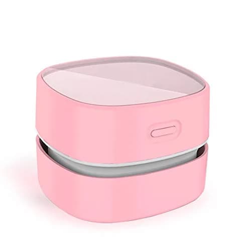 ODISTAR Mini Desktop Vacuum Cleaner Pink AA Battery Powered | Cordless Convenience for Table Dust thumbnail 1